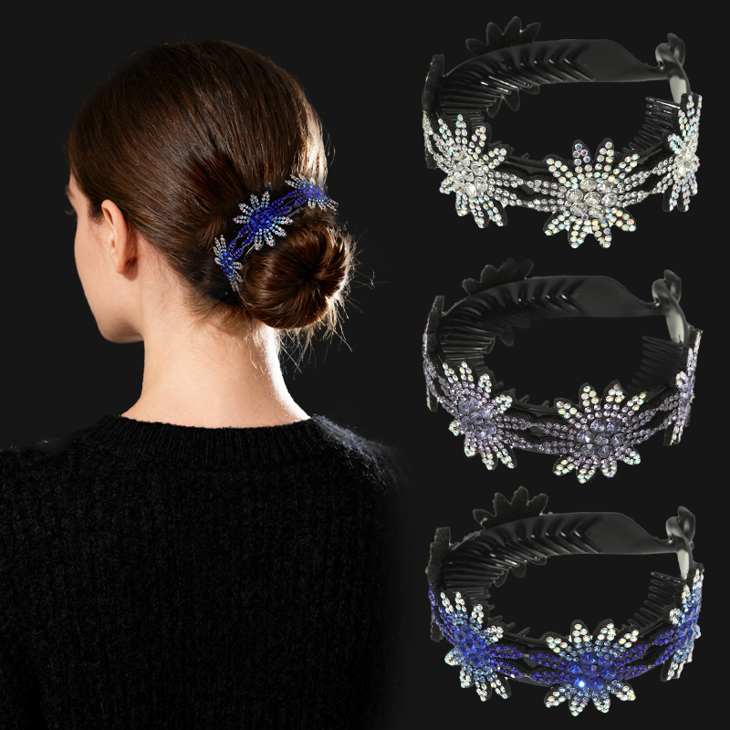 Outdoor Furniture Decor - AWAYTR Fashion Crystal Flower Hairpin Bun