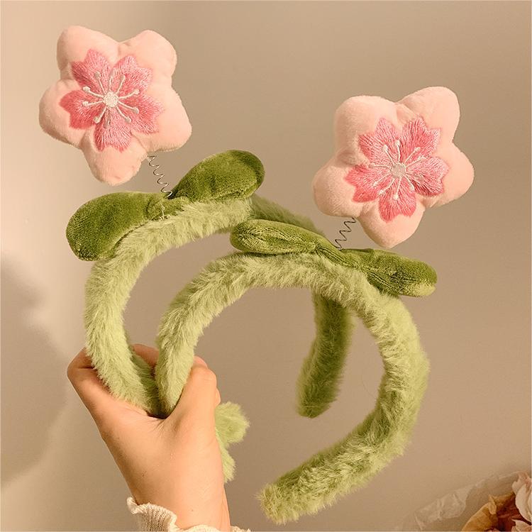 Outdoor Furniture Decor - Recruiting Peach Blossoms~Cute Plush Flower Hair