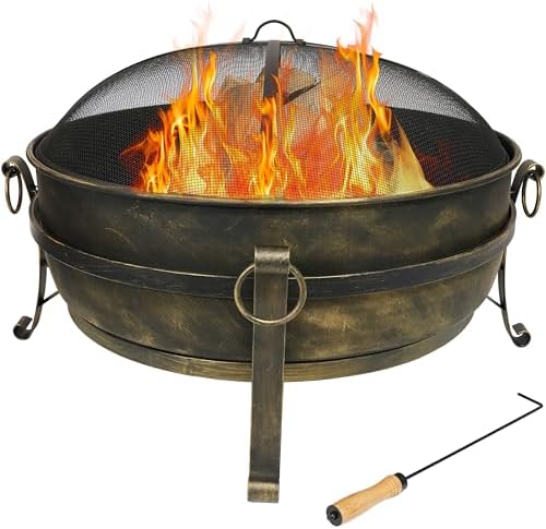 Fire Pit Bowl - 34-Inch Steel Large Fire Pit for