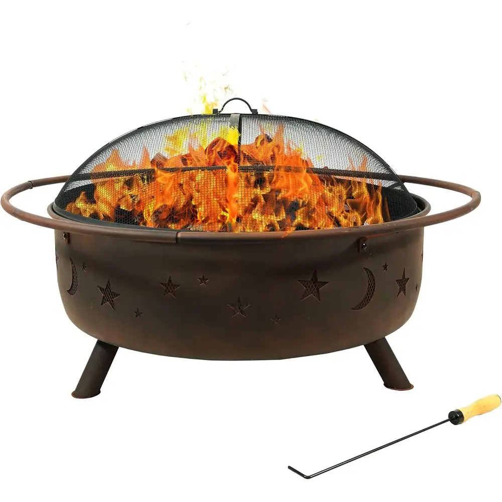 Fire Pit Bowl - 42-Inch Outdoor Wood-Burning Fire Pit with