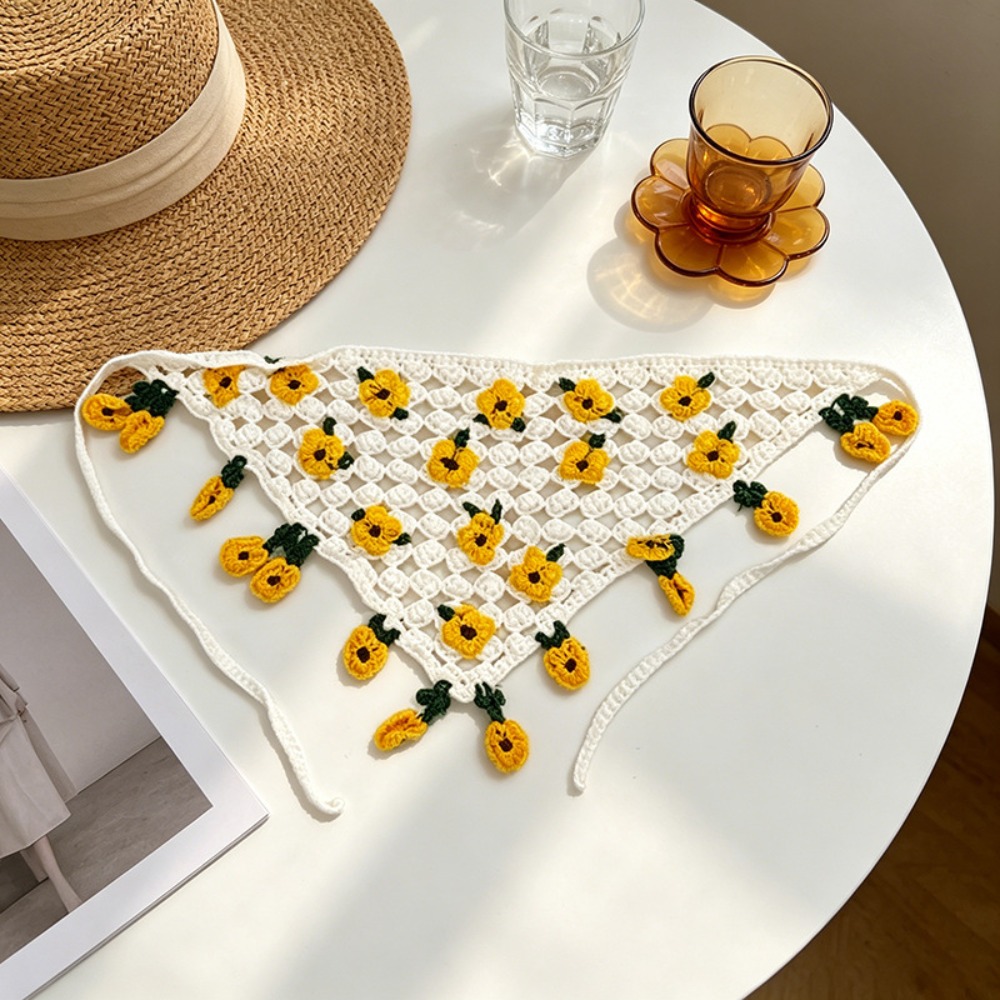 Outdoor Furniture Decor - Elegant Floral Knitted Flower Headband Pastoral