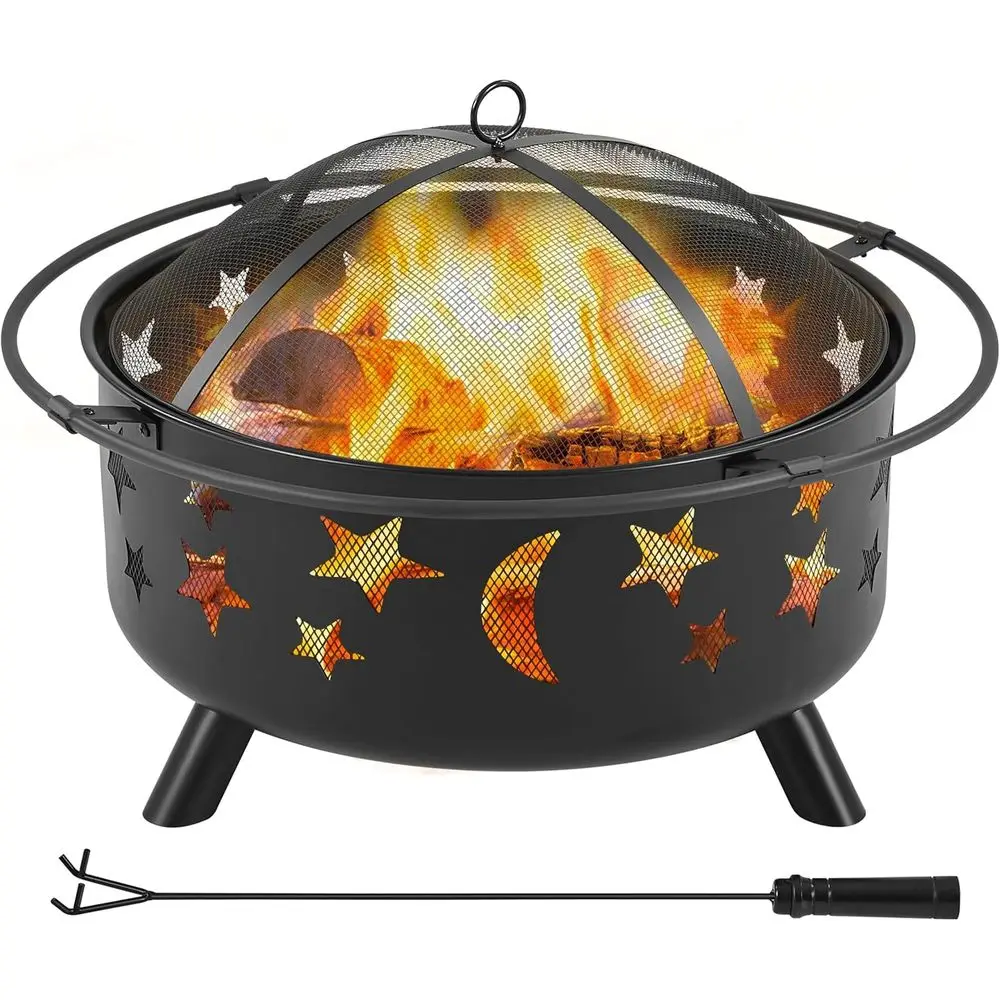Large Outdoor Fire Pit with Wo - Fire Pit Bowl ulasan dan harga