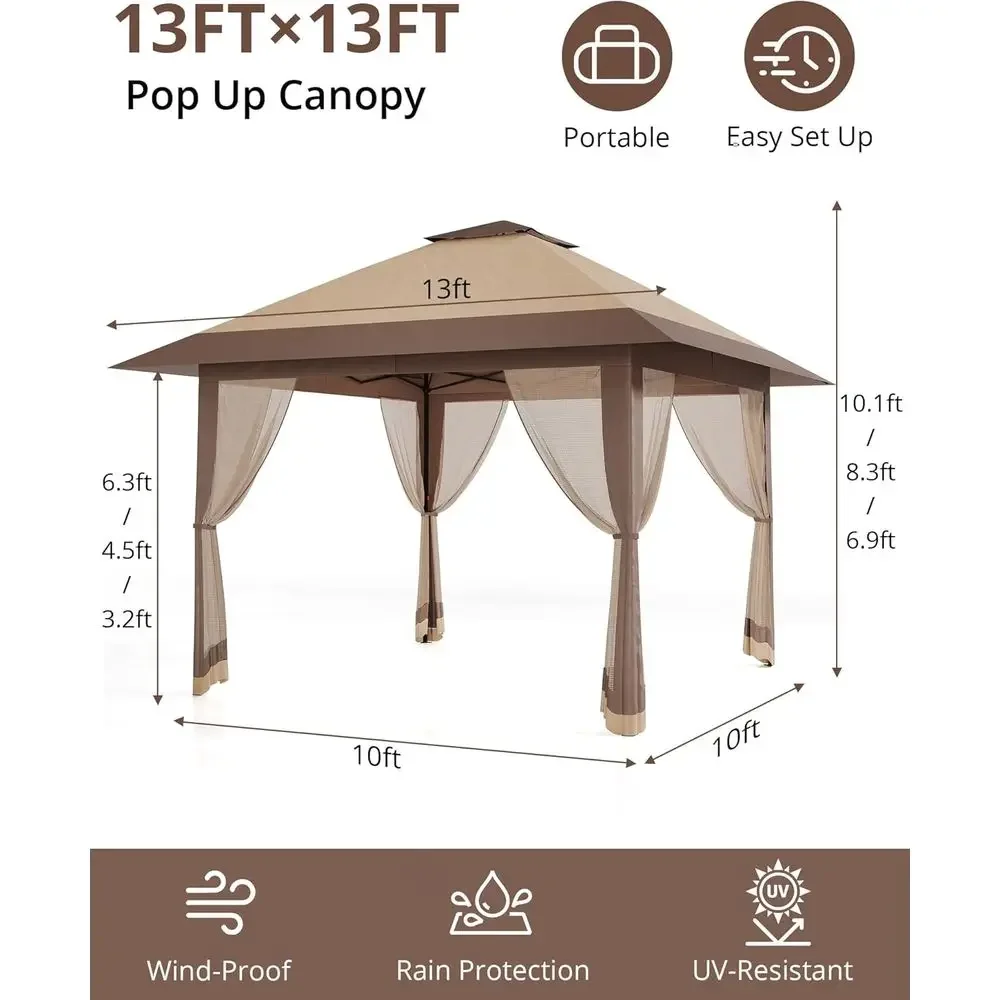 13x13 Outdoor Gazebo with Mesh - Outdoor Furniture Balcony ulasan dan harga