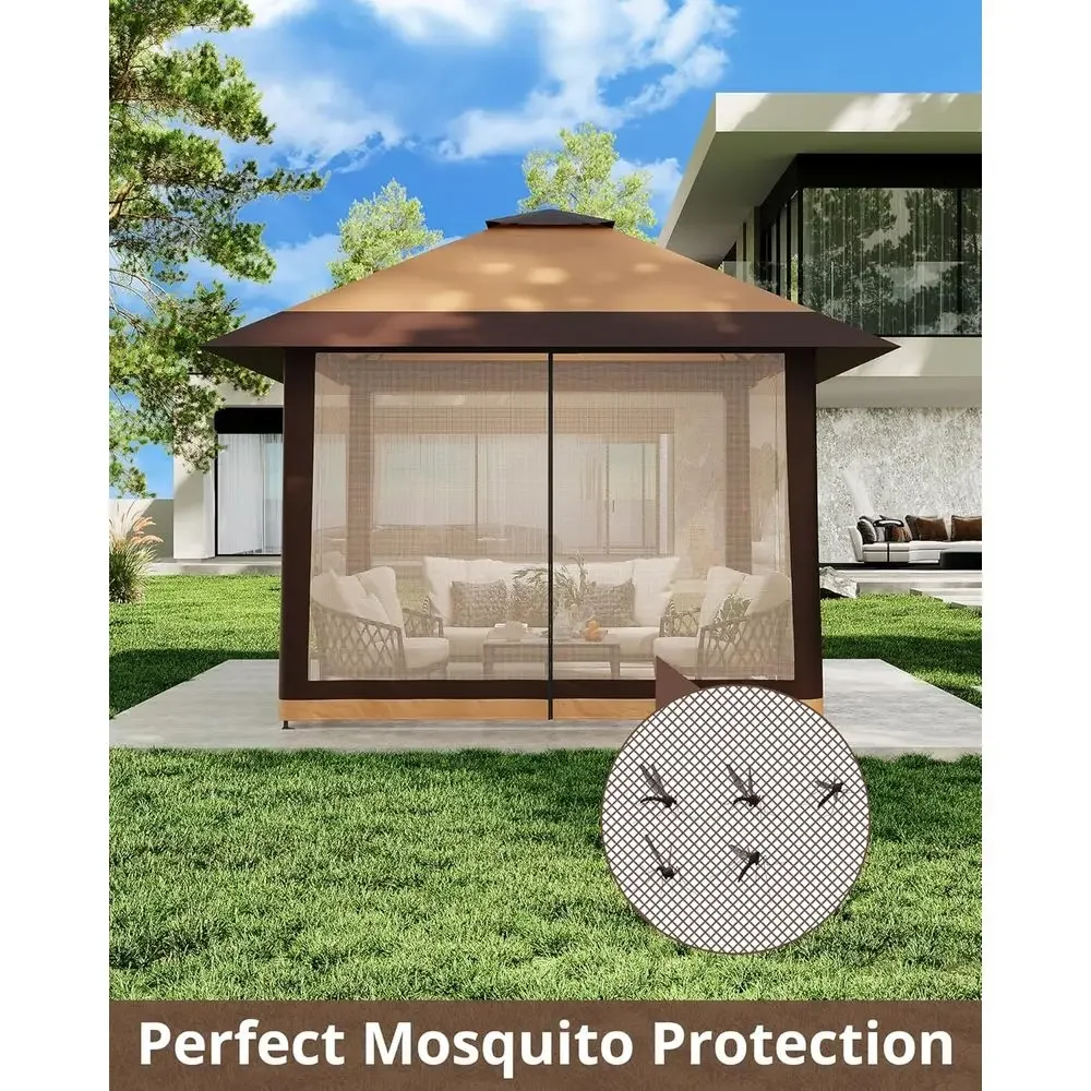 13x13 Outdoor Gazebo with Mesh - Outdoor Furniture Balcony ulasan dan harga