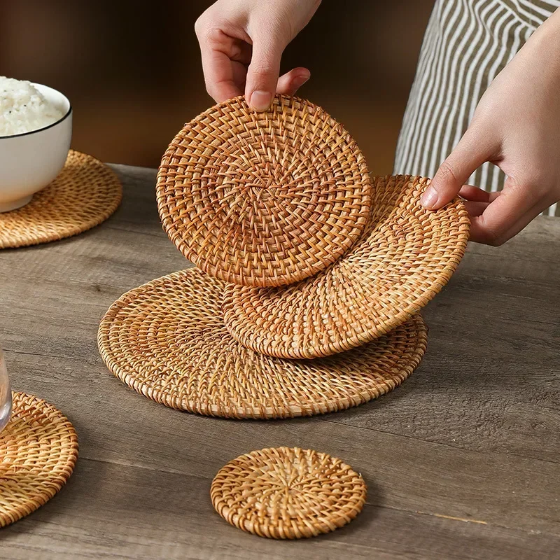 Handmade Round Rattan Coasters - Outdoor Furniture Rh ulasan dan harga