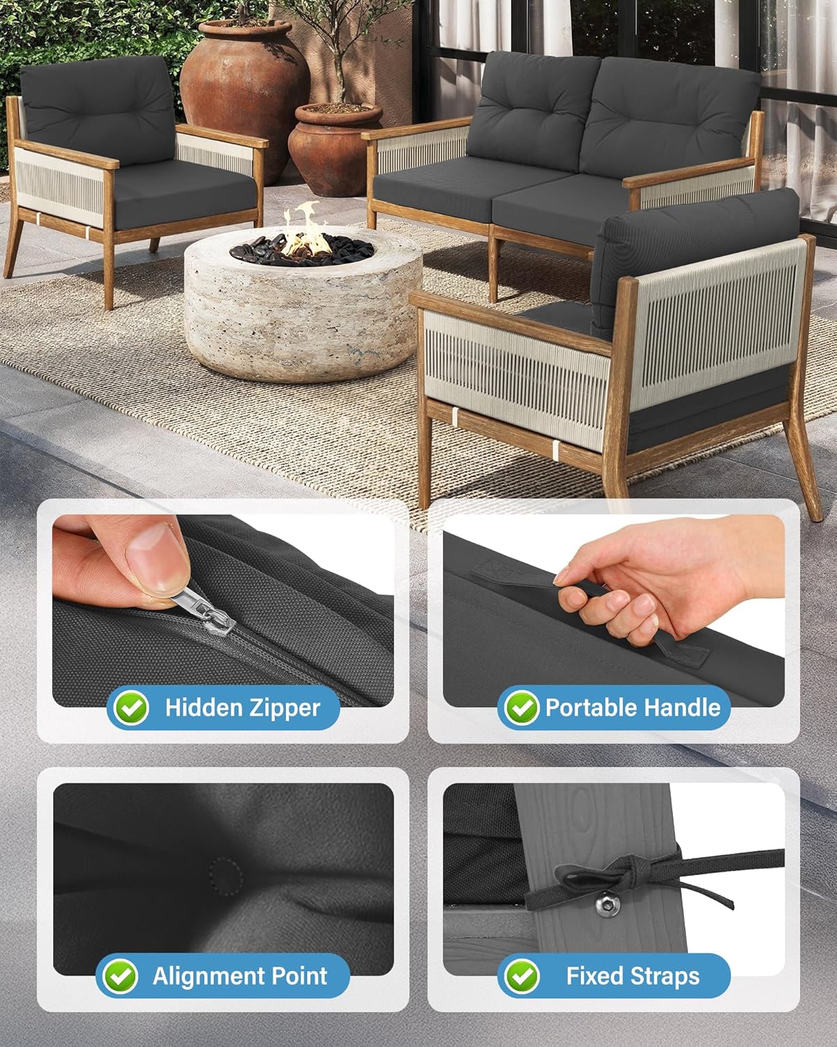 Outdoor Patio Furniture Dark G - Outdoor Furniture Cushions 24 X 24 ulasan dan harga