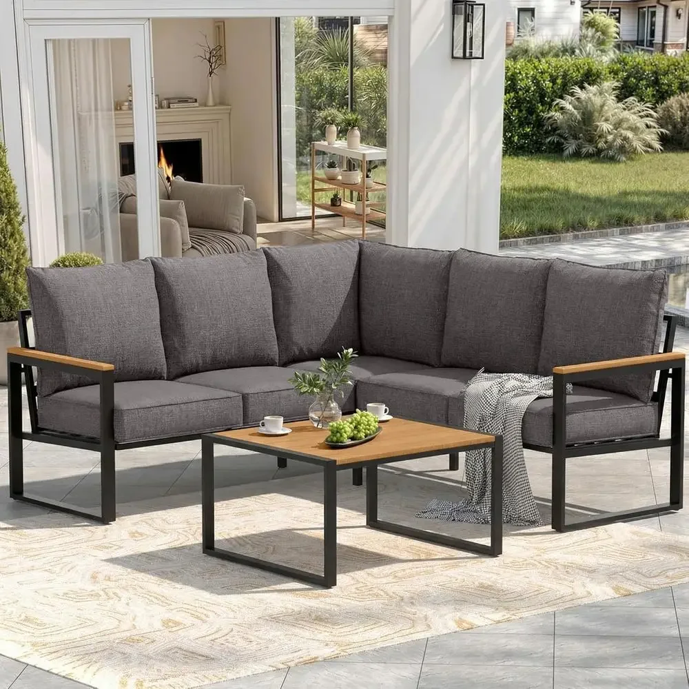 6-Piece Outdoor Sectional Sofa - Outdoor Furniture L Shape ulasan dan harga