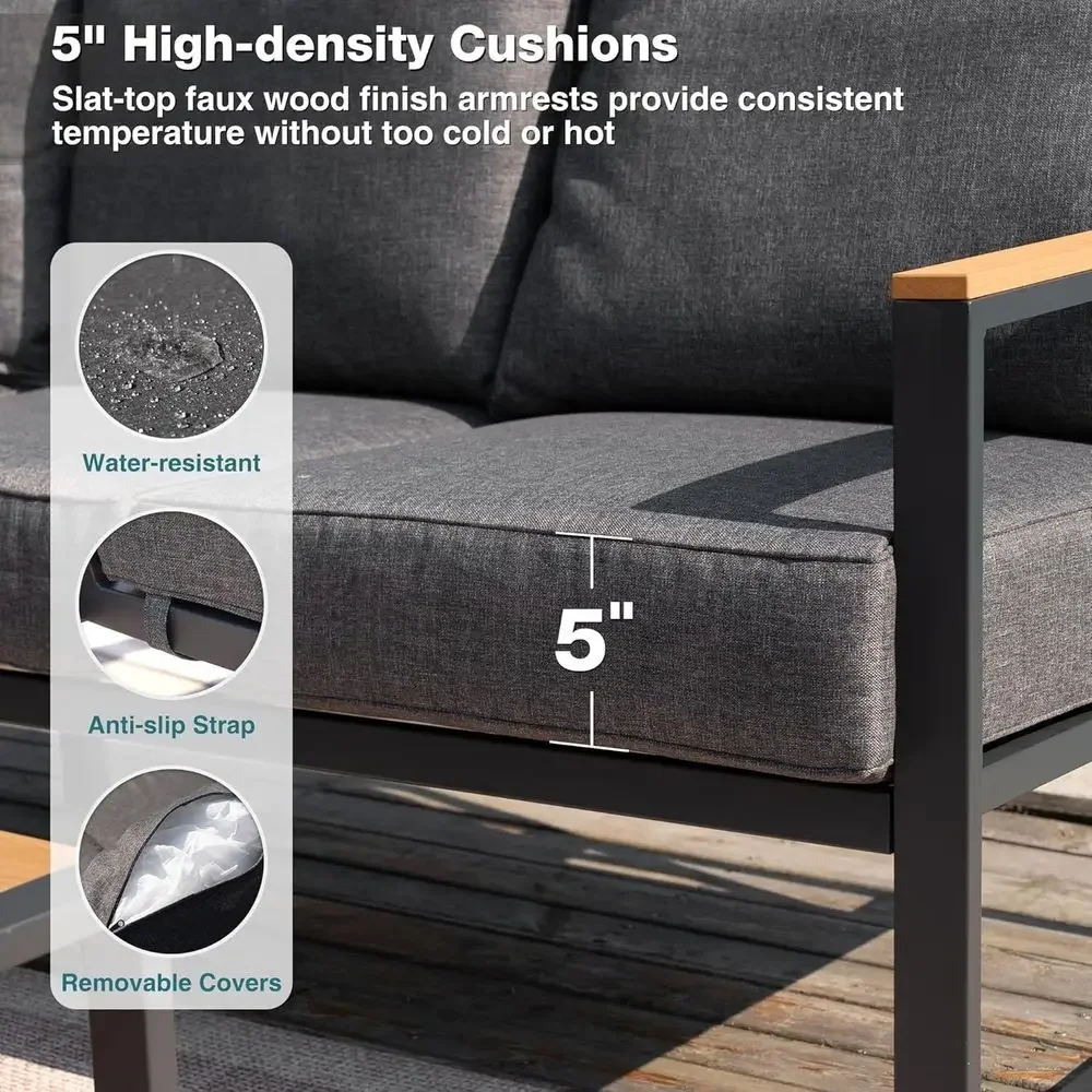 6-Piece Outdoor Sectional Sofa - Outdoor Furniture L Shape ulasan dan harga