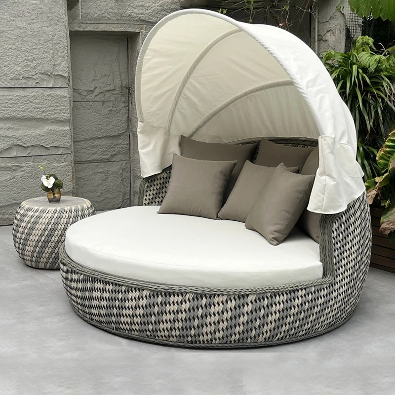 Daybed,Anti-UV Rustproof Round - Rattan Lounge Set ulasan dan harga