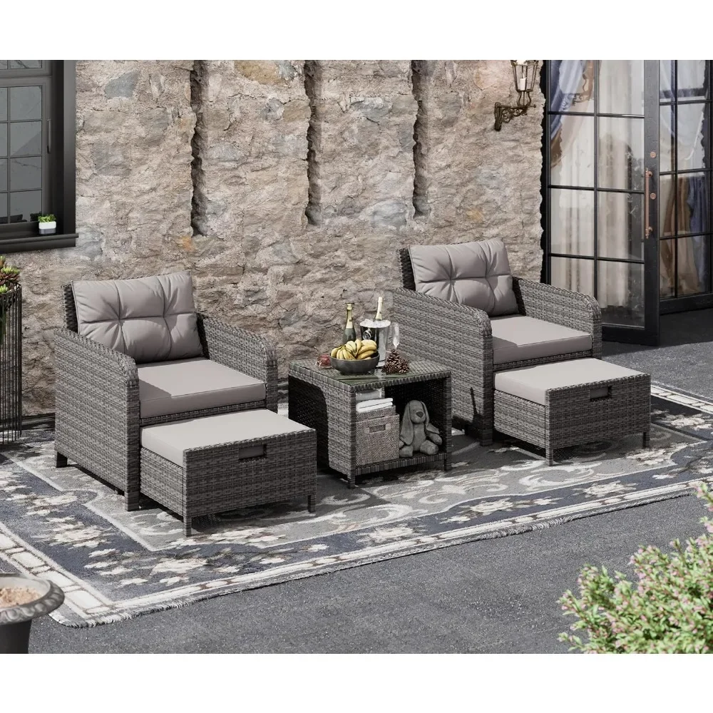 #For 5 Piece Patio Conversatio - Rattan Lounge Set ulasan dan harga