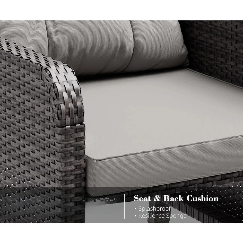 #For 5 Piece Patio Conversatio - Rattan Lounge Set ulasan dan harga