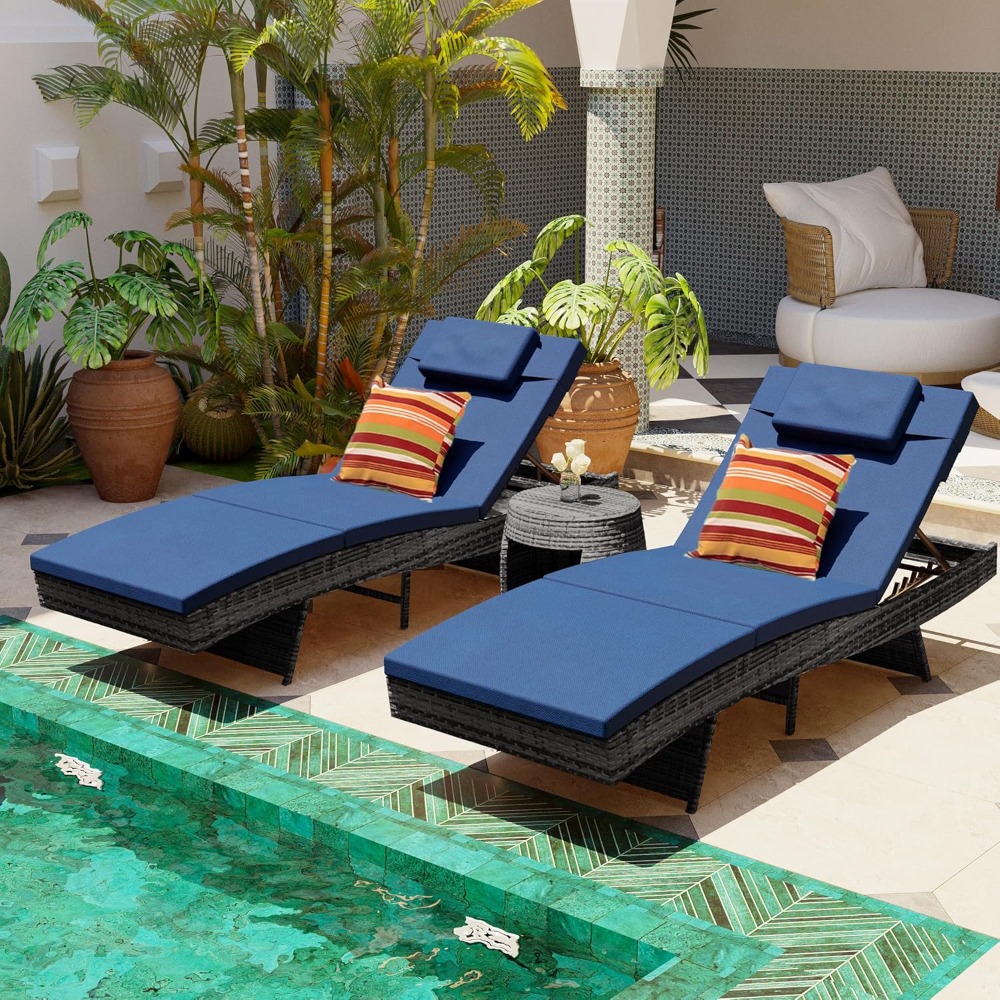 Chaise Lounge Set of 2, Rattan - Rattan Lounge Set ulasan dan harga