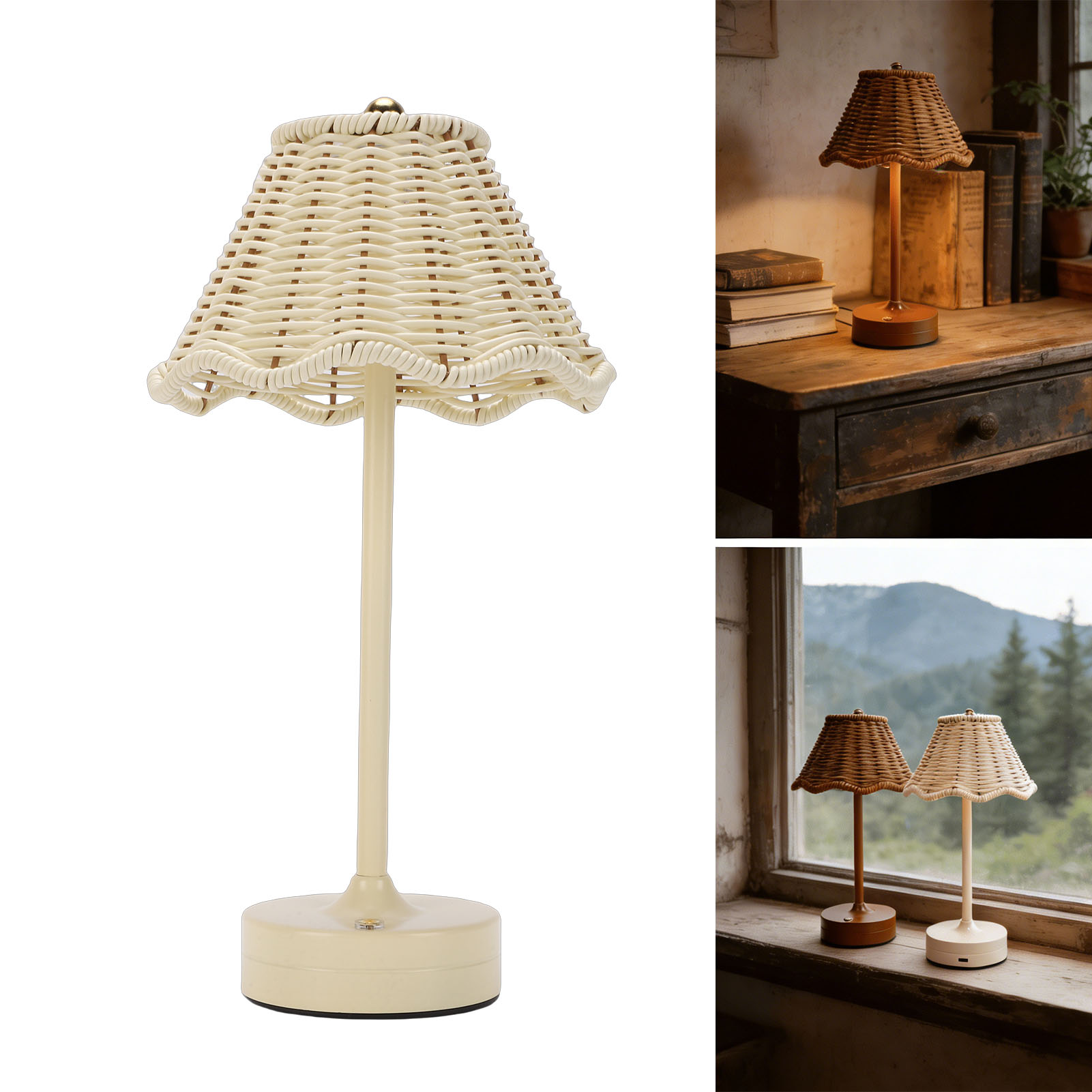 LED Vintage Rattan Table Lamp  - Outdoor Furniture Rh ulasan dan harga