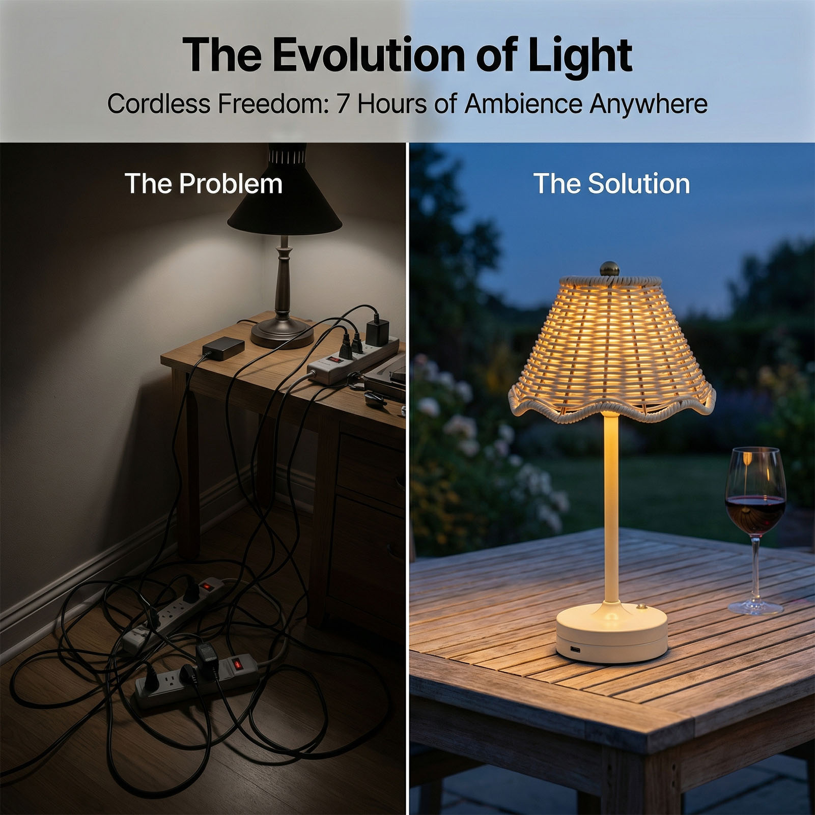 LED Vintage Rattan Table Lamp  - Outdoor Furniture Rh ulasan dan harga