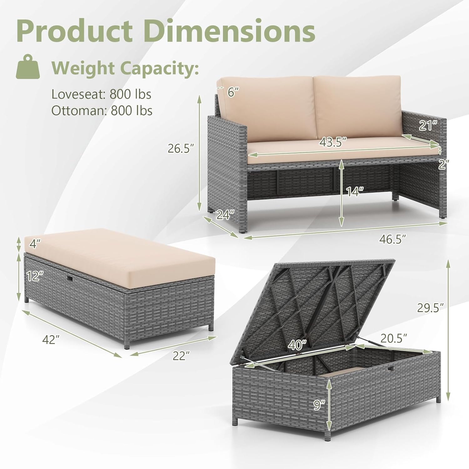 Wicker Patio Daybed Loveseat O - Outdoor Furniture Balcony ulasan dan harga