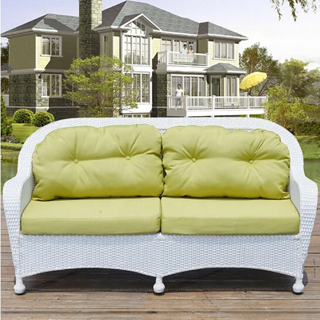 # White Patio Wicker Couches L - Rattan Lounge Set ulasan dan harga