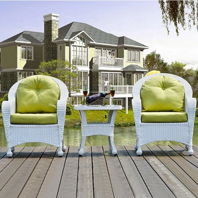 # White Patio Wicker Couches L - Rattan Lounge Set ulasan dan harga