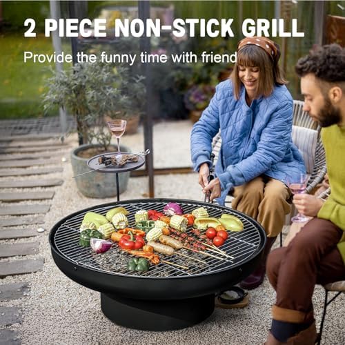 32in Fire Pit Table with Lid,H - Fire Pit Bowl ulasan dan harga