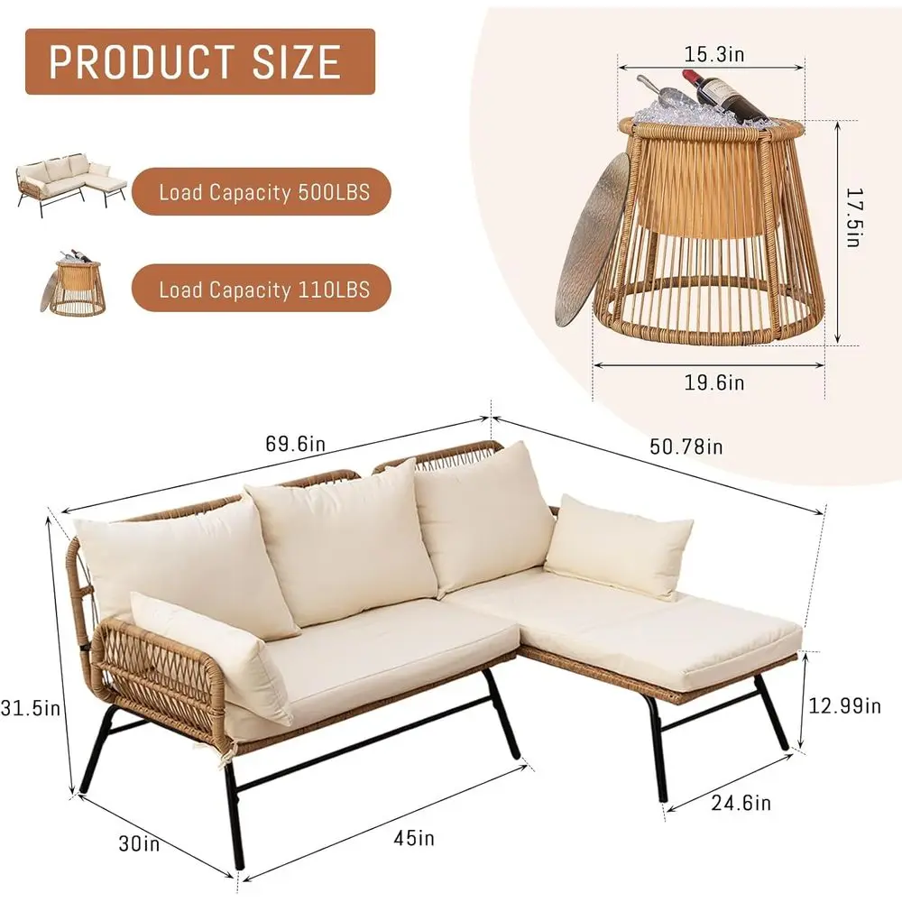 Boho-Style Patio Furniture Set - Outdoor Furniture L Shape ulasan dan harga