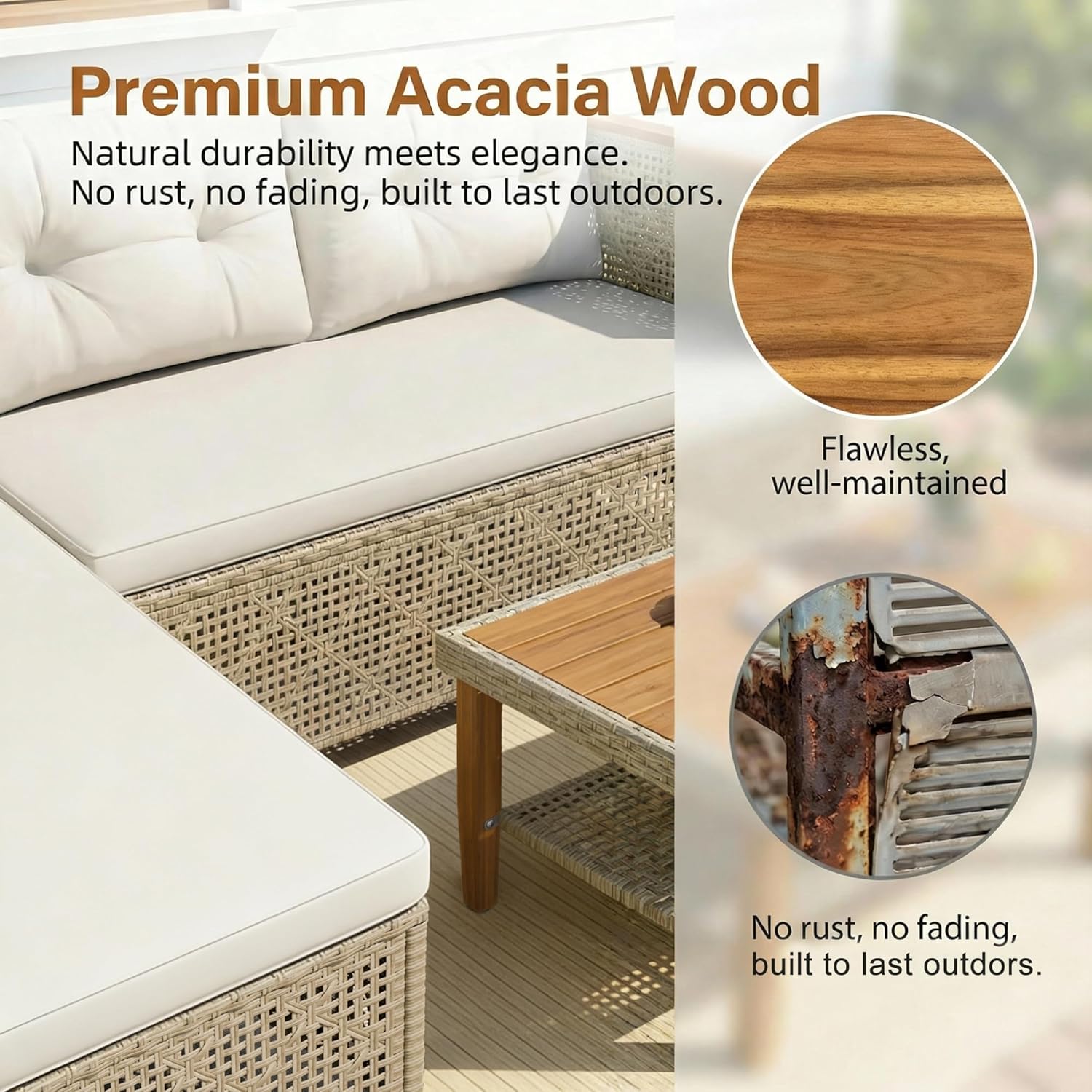 All-Weather Modular PE Wicker  - Outdoor Furniture L Shape ulasan dan harga