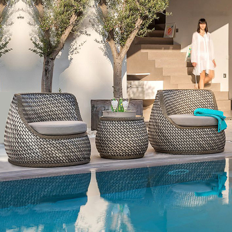 Wood Nordic Garden Furniture S - Rattan Lounge Set ulasan dan harga