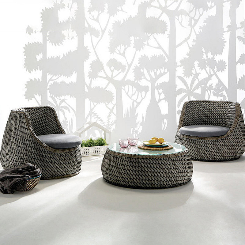 Wood Nordic Garden Furniture S - Rattan Lounge Set ulasan dan harga