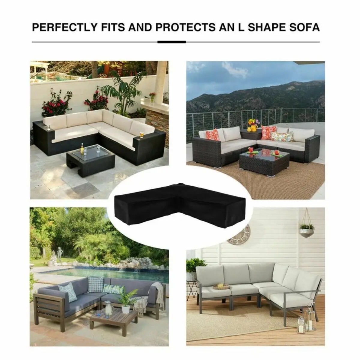 L-shaped Outdoor Sofa Cover, W - Outdoor Furniture L Shape ulasan dan harga
